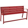 Banc senior eco-resp silaos 6 lames acier avec accoudoirs lg 1800mm bordeaux