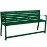 Banc senior eco-resp silaos 6 lames acier avec accoudoirs lg 1800mm vert