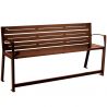 Banc senior eco-resp silaos 6 lames acier avec accoudoirs lg 1800mm aspect corten