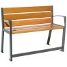 Banc senior eco-resp silaos 6 lames chêne clair sans accoudoirs lg 1200 mm gris procity