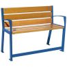 Banc senior eco-resp silaos 6 lames chêne clair sans accoudoirs lg 1200 mm bleu