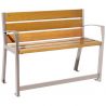 Banc senior eco-resp silaos 6 lames chêne clair sans accoudoirs lg 1200 mm gris