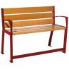 Banc senior eco-resp silaos 6 lames chêne clair sans accoudoirs lg 1200 mm bordeaux