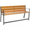 Banc senior eco-resp silaos 6 lames chêne clair sans accoudoirs lg 1800 mm gris procity