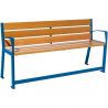 Banc senior eco-resp silaos 6 lames chêne clair sans accoudoirs lg 1800 mm bleu