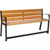 Banc senior eco-resp silaos 6 lames chêne clair sans accoudoirs lg 1800 mm noir