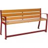 Banc senior eco-resp silaos 6 lames chêne clair sans accoudoirs lg 1800 mm bordeaux