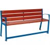 Banc senior eco-resp silaos 6 lames acajou sans accoudoirs lg 1800 mm bleu