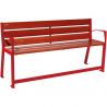 Banc senior eco-resp silaos 6 lames acajou sans accoudoirs lg 1800 mm rouge