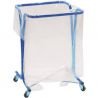 Support sac poubelle avec roulettes bleu epoxy 240 L