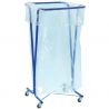 Support sac poubelle avec roulettes bleu epoxy 400 L