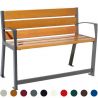 Banc public senior chêne clair avec accoudoirs et repose-pieds 120 cm SILAOS