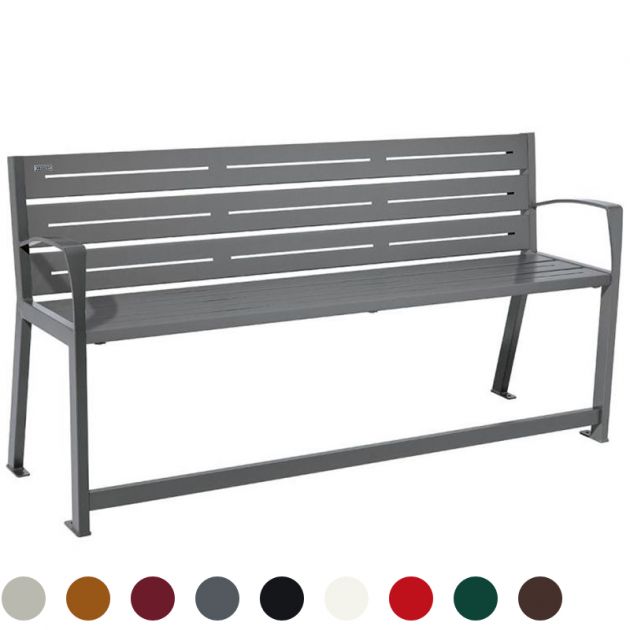 Banc public avec accoudoirs et repose pieds 180 cm SILAOS