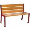 Banc acier et chêne clair 120 cm SILAOS bordeaux