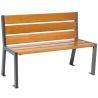 Banc acier et chêne clair 120 cm SILAOS gris anthracite