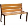 Banc acier et chêne clair 120 cm SILAOS marron