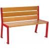 Banc acier et chêne clair 120 cm SILAOS rouge