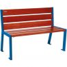 Banc acier et acajou 120 cm SILAOS bleu