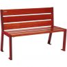 Banc acier et acajou 120 cm SILAOS bordeaux