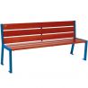 Banc public acier et acajou 180 cm SILAOS bleu