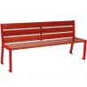 Banc public acier et acajou 180 cm SILAOS rouge