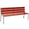 Banc public acier et acajou 180 cm SILAOS gris