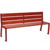 Banc public acier et acajou 180 cm SILAOS bordeaux