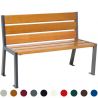 Banc public en bois 120 cm chêne et acier