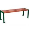 Banquette publique en acier et acajou 120 cm SILAOS vert