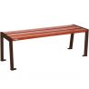 Banquette publique en acier et acajou 120 cm SILAOS marron