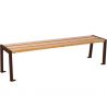 Banquette publique bois lasuré chêne clair et acier 180 cm SILAOS marron