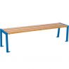 Banquette publique bois lasuré chêne clair et acier 180 cm SILAOS bleu