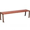 Banquette publique bois lasuré acajou et acier 180 cm SILAOS corten