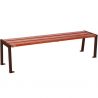 Banquette publique bois lasuré acajou et acier 180 cm SILAOS marron