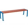 Banquette publique bois lasuré acajou et acier 180 cm SILAOS bleu