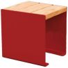 Banquette publique bois lasuré chêne clair et acier 45 cm KUB bordeaux