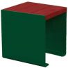 Banquette publique bois lasuré acajou et acier 45 cm KUB vert