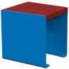 Banquette publique bois lasuré acajou et acier 45 cm KUB bleu