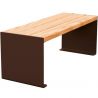 Banquette publique bois lasuré chêne clair et acier 120 cm KUB marron