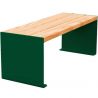 Banquette publique bois lasuré chêne clair et acier 120 cm KUB vert