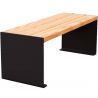 Banquette publique bois lasuré chêne clair et acier 120 cm KUB noir