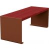 Banquette publique bois lasuré acajou et acier 120 cm KUB corten