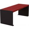 Banquette publique bois lasuré acajou et acier 120 cm KUB noir