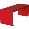 Banquette publique bois lasuré acajou et acier 120 cm KUB rouge