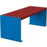 Banquette publique bois lasuré acajou et acier 120 cm KUB bleu