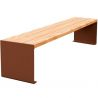 Banquette publique bois lasuré chêne clair et acier 180 cm KUB corten