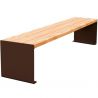 Banquette publique bois lasuré chêne clair et acier 180 cm KUB marron