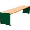 Banquette publique bois lasuré chêne clair et acier 180 cm KUB vert