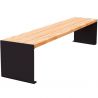 Banquette publique bois lasuré chêne clair et acier 180 cm KUB noir