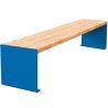 Banquette publique bois lasuré chêne clair et acier 180 cm KUB bleu